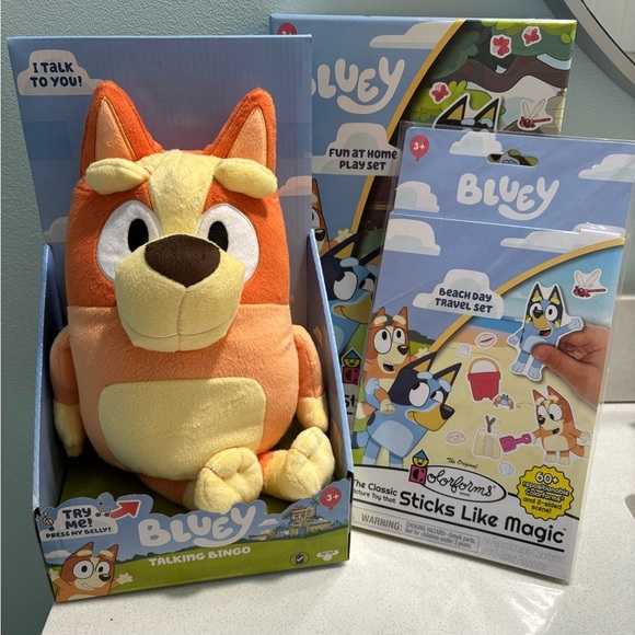 Bluey Toy Bundle Talking Bingo And Colorforms Set Stocking Stuffers Christmas - Picture 1 of 6